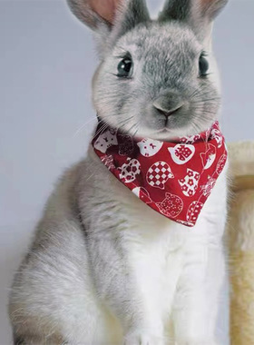 兔子口水巾三角巾侏儒兔类装饰围脖围兜小中大型宠物可爱饰品用品