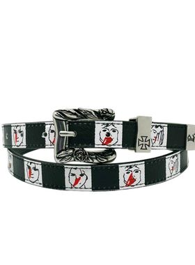 Papr现货忧郁的富二代做旧朋克风腰带十字架网红高级感黑色皮带