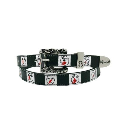 Papr现货忧郁的富二代做旧朋克风腰带十字架网红高级感黑色皮带