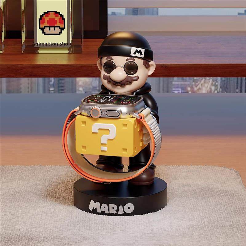 杀手马里奥手表充电支架摆件使用苹果小米iwatch潮玩手办装饰底座
