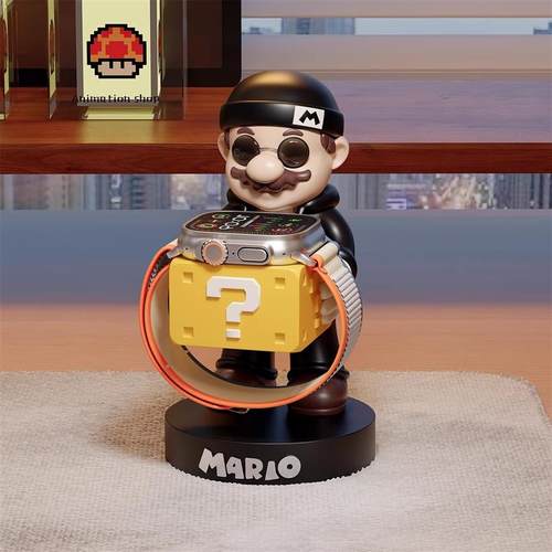 杀手马里奥手表充电支架摆件使用苹果小米iwatch潮玩手办装饰底座