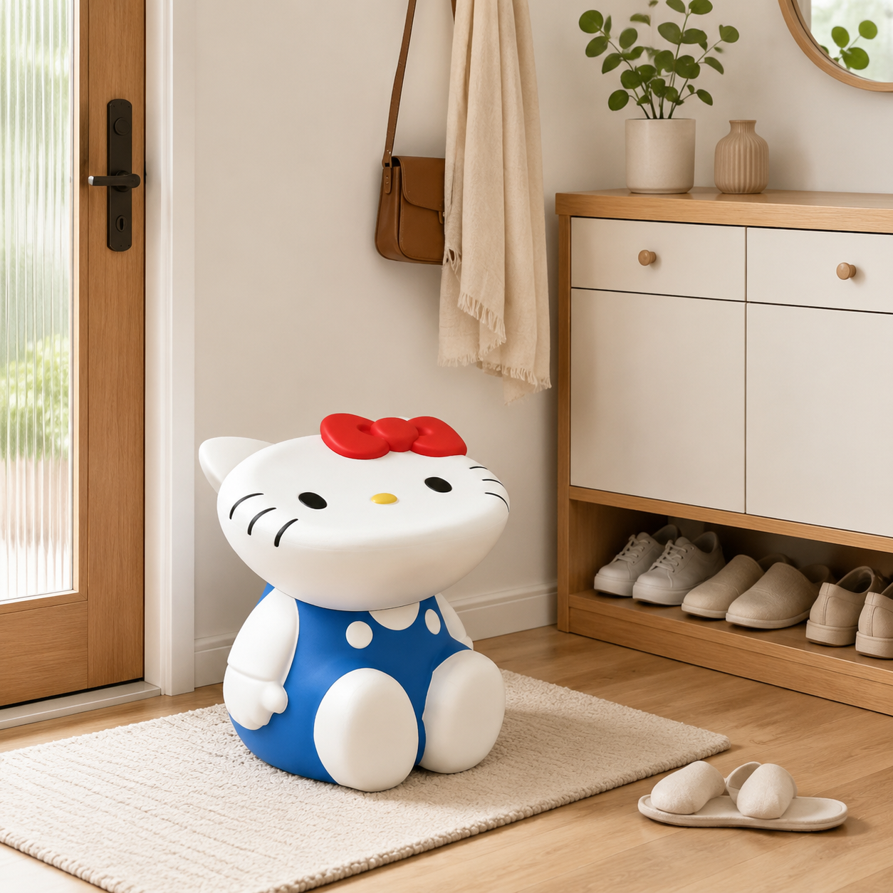 卡通Kitty猫家门口换鞋凳