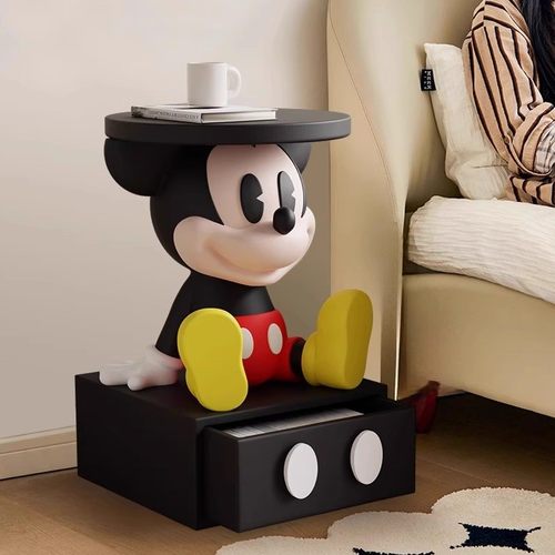 新款米奇床头柜落地摆件柜子置物架轻奢小型床边几儿童男女孩可爱