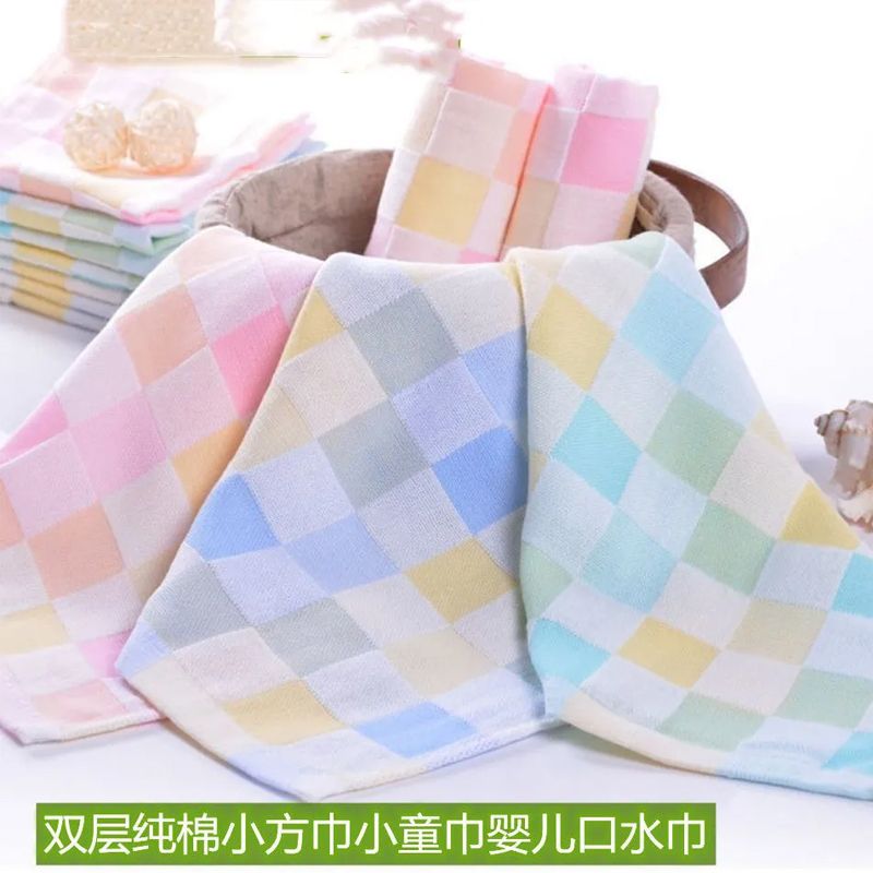 10条装纯棉双层纱布幼儿园小方巾儿童毛巾口水巾新生儿手绢图片