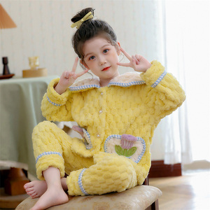 女童睡衣秋冬2023新款儿童女孩保暖加绒公主洋气法兰绒家居服套装