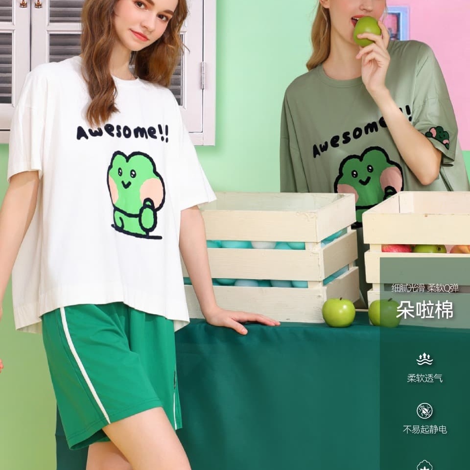 芬腾女士夏季朵啦棉时尚家居服套