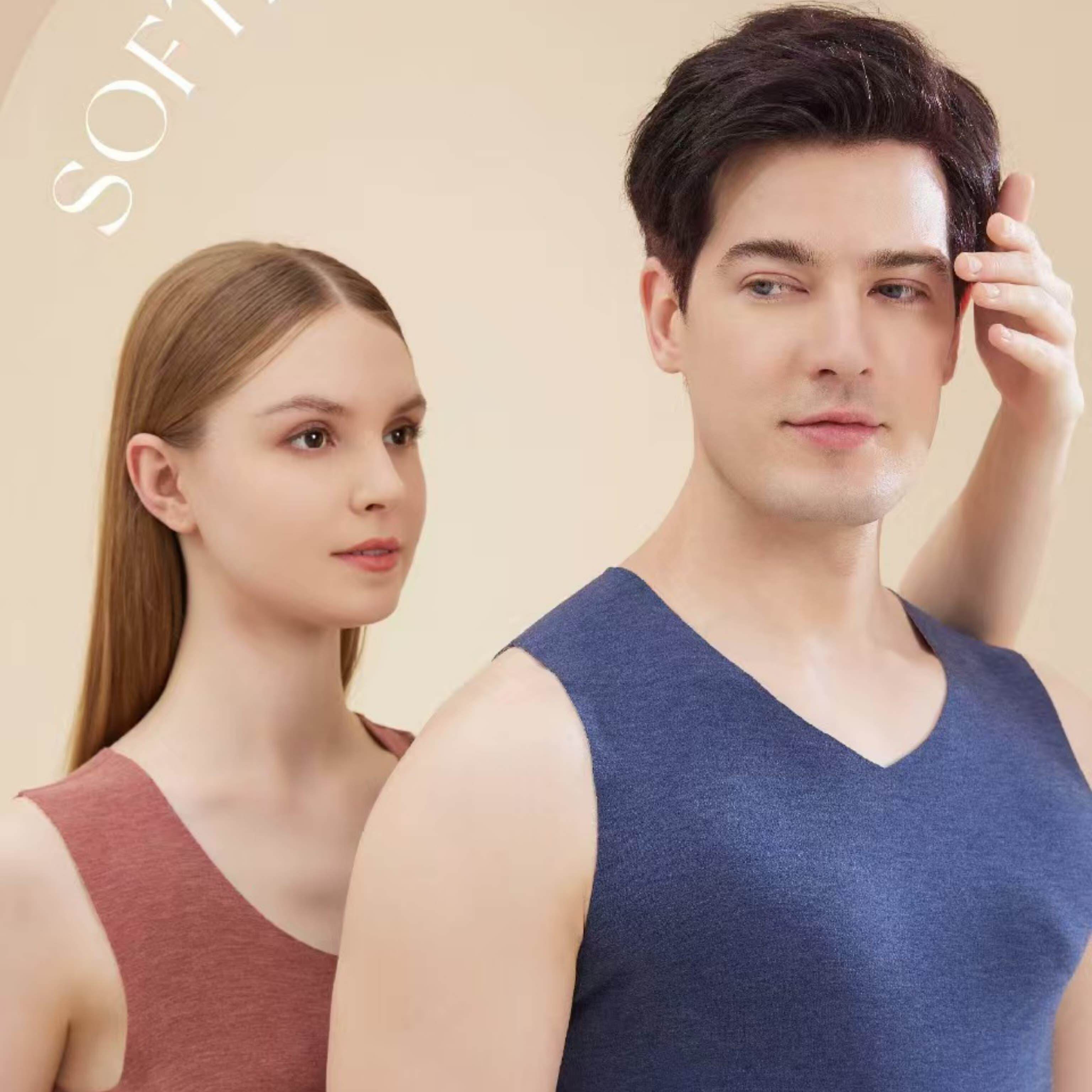 男女保暖舒适羊绒贴片保暖背心