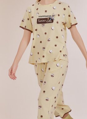 芬腾女士夏季纯棉时尚家居服裙套