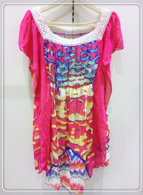 芬腾专柜正品睡衣 女式睡衣  睡裙 吊带短袖裙130440轻微发黄处理