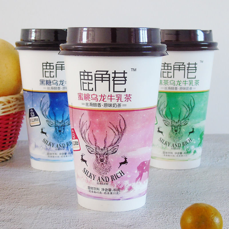 鹿角巷奶茶蜜桃乌龙牛乳茶固体饮料80g手工现泡港式奶茶多种口味
