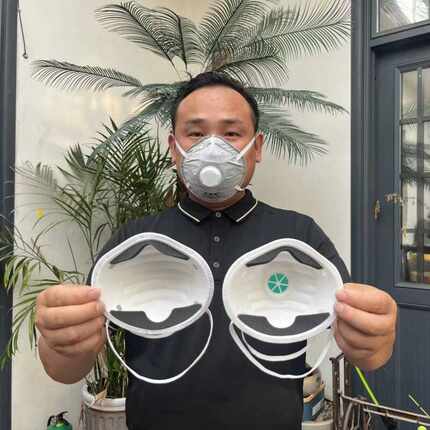 KN95防尘口罩豆娜特新款防工业粉尘颗粒装修打磨电焊头戴杯式口罩