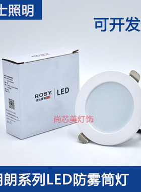 朗士照明LED筒灯2.5寸5w9w4寸12w18w防雾家装节能照明酒店铺商场