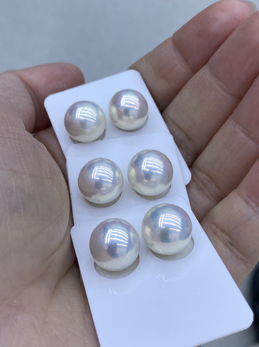 水之泪天然淡水珍珠爱迪生10-11-12mm极光镜面赛澳白正面基本无瑕