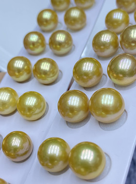 水之泪天然淡水珍珠有核爱迪生优化大金珠11-12m圆形强光有瑕媲美