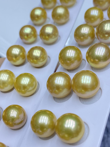 水之泪天然淡水珍珠有核爱迪生大金珠11-12m圆形强光微瑕媲美海水