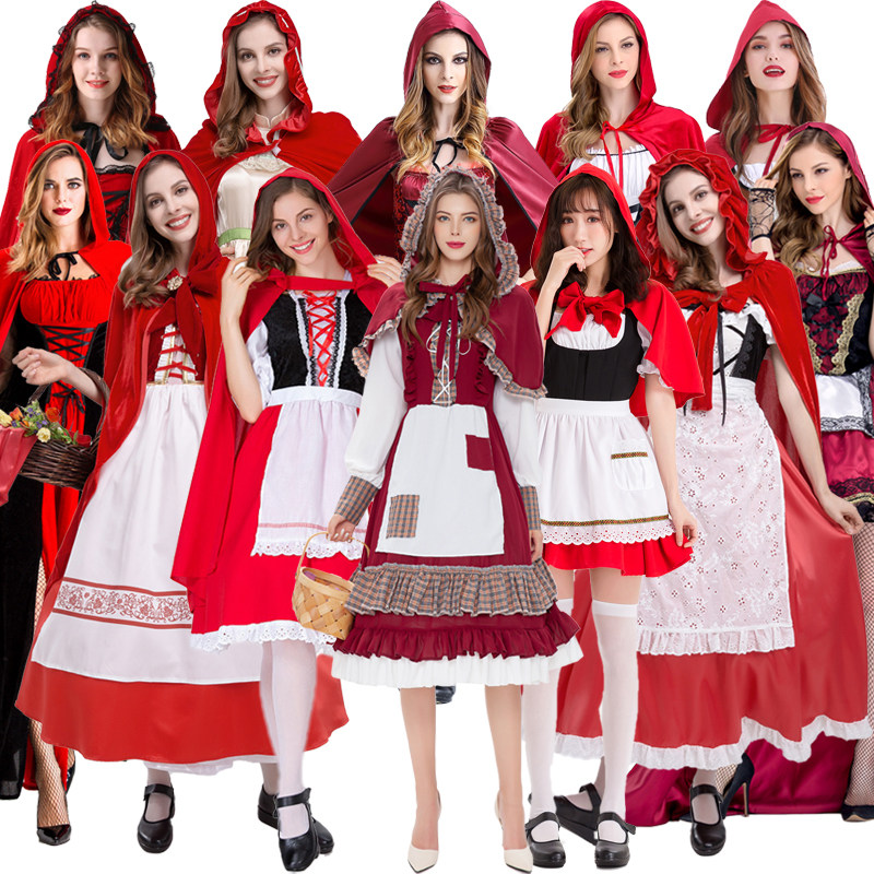 新 化妆舞会cos万圣节服装小红帽成人lolita吸血鬼公主女巫婆长裙