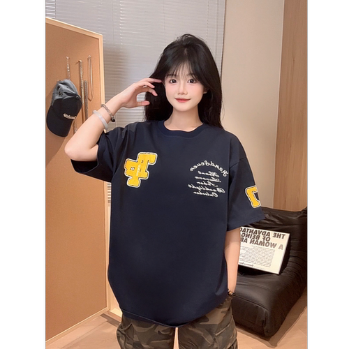 HANDSEVEN夏季刺绣宽松显瘦T恤