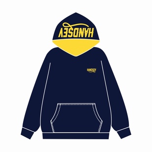 HandSeven秋冬爆款美式复古刺绣字母连帽卫衣重磅情侣百搭上衣