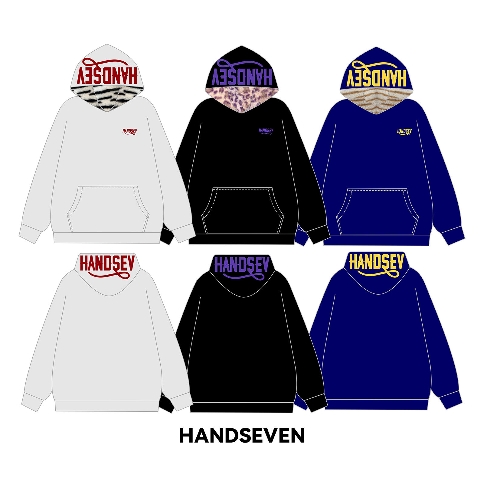 HandSeven美式高街风字母连帽衫