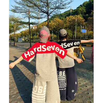 HandSeven短袖美式男女刺绣T恤