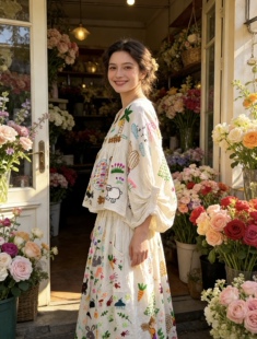 【法式浪漫】夏萨珑！花仙子清迈棉质手工刺绣度假风套装裙2026新