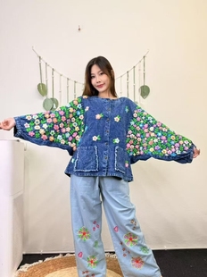 花仙子蝙蝠衣棉质刺绣度假风田园夏季 夏萨珑 2026新 落跑公主