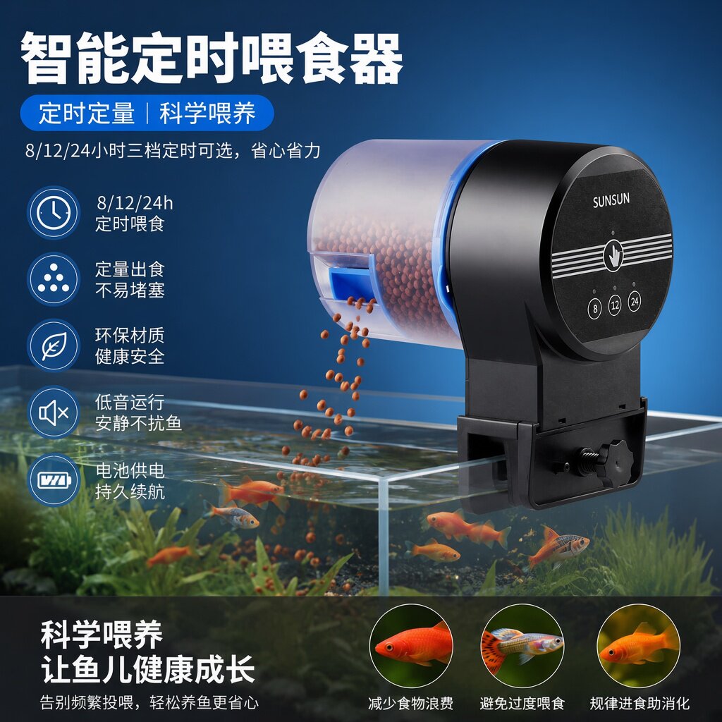 鱼缸智能定时自动喂食器