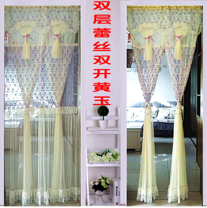 家用四季门帘布艺卧室蕾丝防蚊沙帘厨房卫生间隔断帘装饰帘子定制