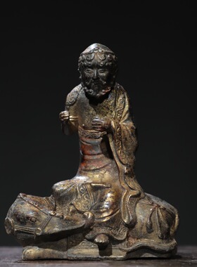 达摩祖师罗汉佛像纯黄铜器雕拓金仿古家居佛堂供佛桌面装饰品摆件