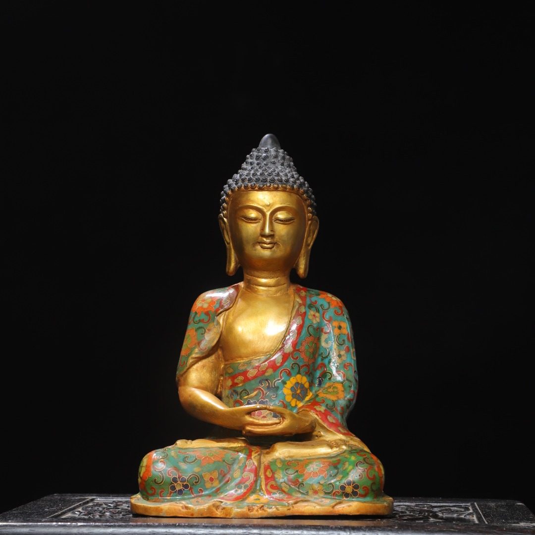 释迦牟尼像景泰蓝珐琅彩掐丝纯铜阿弥陀佛祖大日如来客厅桌面摆件,家居饰品,装饰摆件,淘宝优惠券,粉丝福利购,淘宝优惠卷