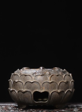 黄铜炭炉仿古手工酒精炉茶壶加热功夫煮茶器家居装饰工艺创意摆件