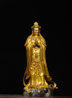 纯铜南海观音菩萨站像普陀山立观音大号佛像家用佛堂寺庙供奉摆件
