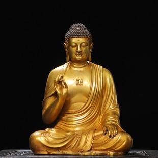 西藏传密宗五方阿弥陀佛像藏传密宗纯黄铜全鎏金家用佛堂供奉摆件