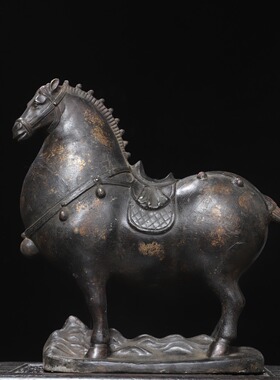 大号宝马摆件黄铜鎏金马到成功家居办公桌面装饰创意工艺礼品复古