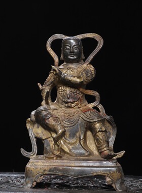 真武大帝佛像黄铜仿古拓金玄武祖师家居用佛堂供佛桌面装饰品摆件