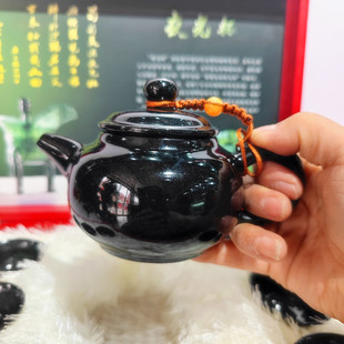 酒泉夜光杯祁连墨玉磁性保健茶具武山鸳鸯玉茶壶甘肃夜光杯酒壶正