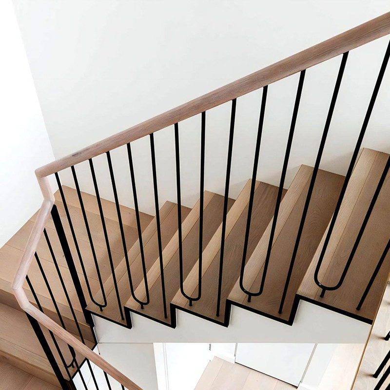 楼梯扶手现代简约铁艺立柱铝合金栏杆别墅包安装实木成都轻奢护栏
