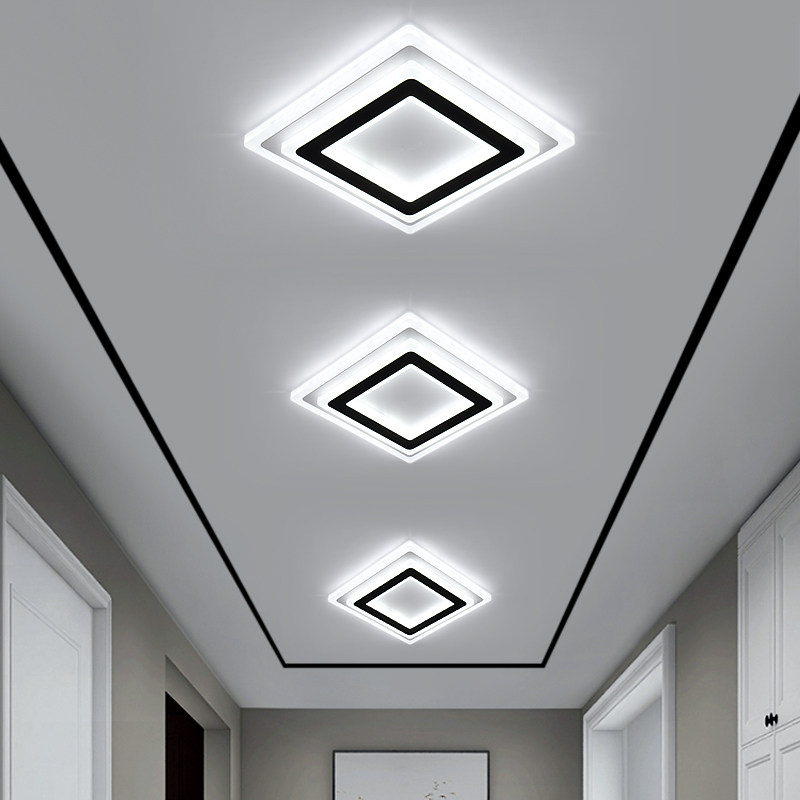 方形过道灯走廊灯网红创意简约入户灯门厅玄关灯阳台灯led吸顶灯