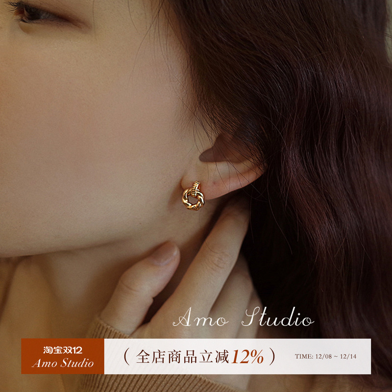AMO甜甜圈耳环女法式高级感