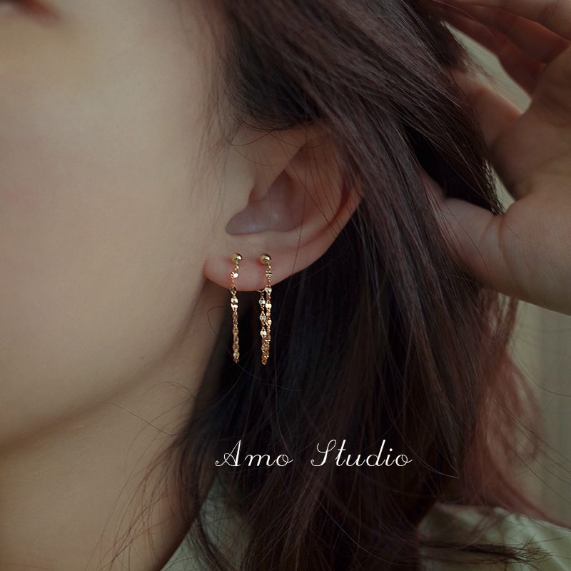 AMO后挂式链条耳环女独特高级感