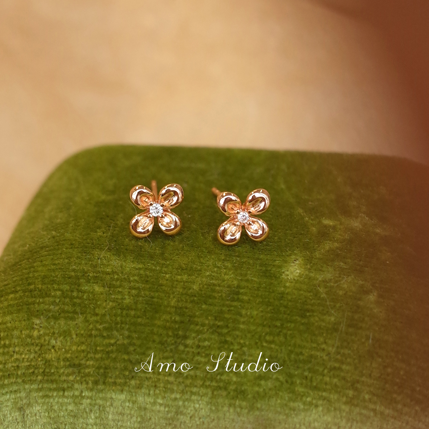 AMO桂花耳钉女精致小巧温柔甜美