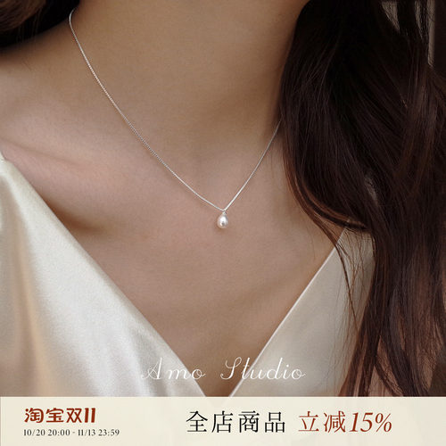 AMO小灯泡单颗珍珠项链经典百搭