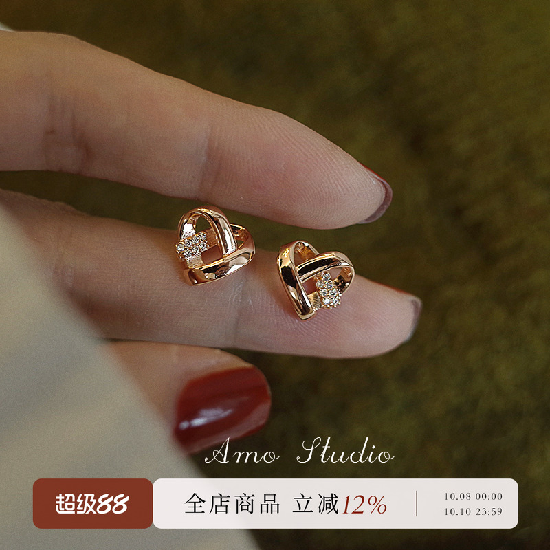 AMO小甜心耳钉耳夹甜美温柔百搭