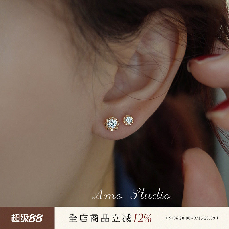 AMO迷你钻耳钉女银针基础养耳洞图片