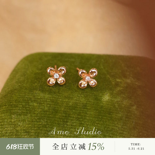 AMO桂花耳钉女精致小巧温柔甜美