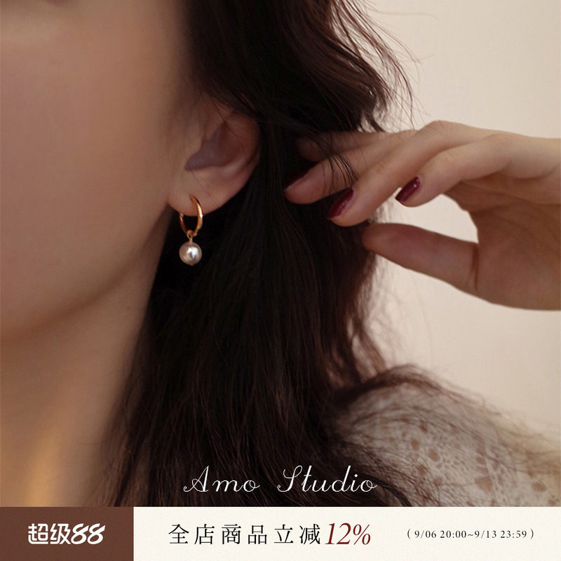 AMO人造珍珠圆圈耳环刘亦菲同款图片