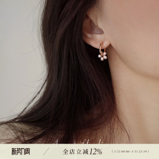 AMO未闻花名满钻花朵耳环女高级感小众温柔甜美圆圈耳扣耳饰春夏
