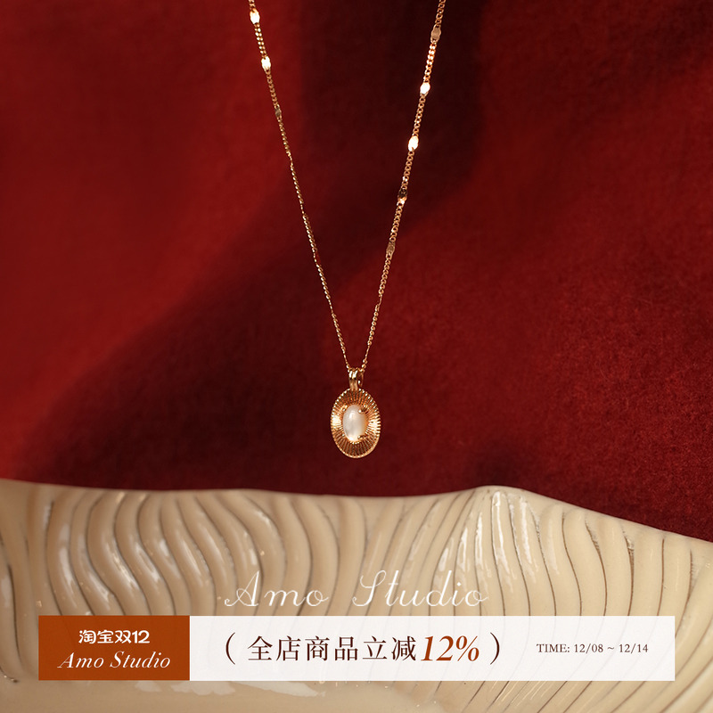 AMO法式复古贝母项链ins小众设计