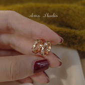 AMO高级感蜂巢耳环女轻奢耳饰小众设计耳圈耳扣2026年新款 潮春夏