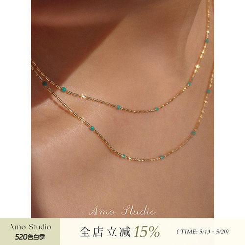 AMO极细素链项链女基础叠戴百搭